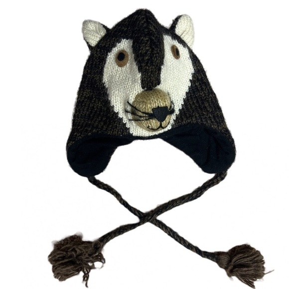 Kathmandu Kids Wool Hand-knit Animal Winter Hat - Picture 1 of 5
